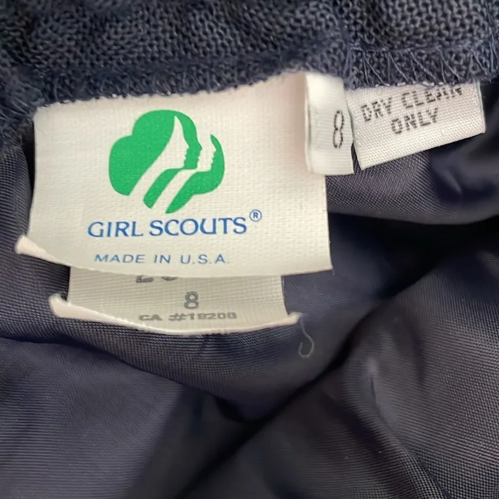 Vintage Girl Scouts Midi Skirt and Belt Size 8 EUC